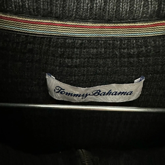 Tommy Bahama Tidemark Half-Zip Sweater Waffle Knit Quarter Zip Size XL Gray - Picture 3 of 5